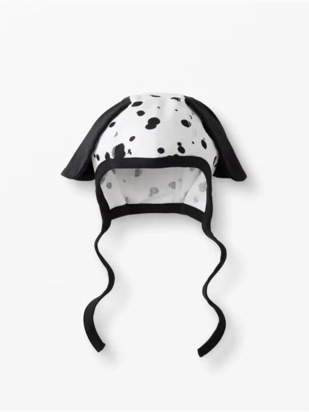 Hanna Andersson size XS 2/3 dalmation Print Baby Earflap Hat - Black & White